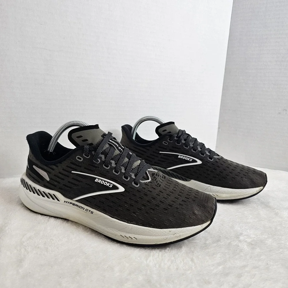 Women's Brooks Hyperion GTS, Gunmetal/Black/White,Size 9 B Medium US